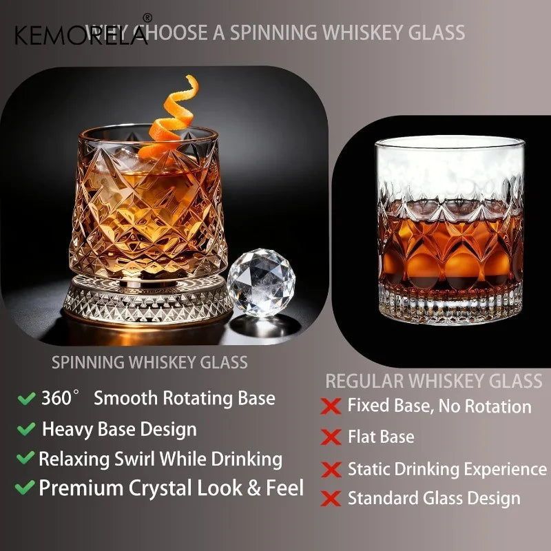 360 Degree Rotating Whiskey Glass