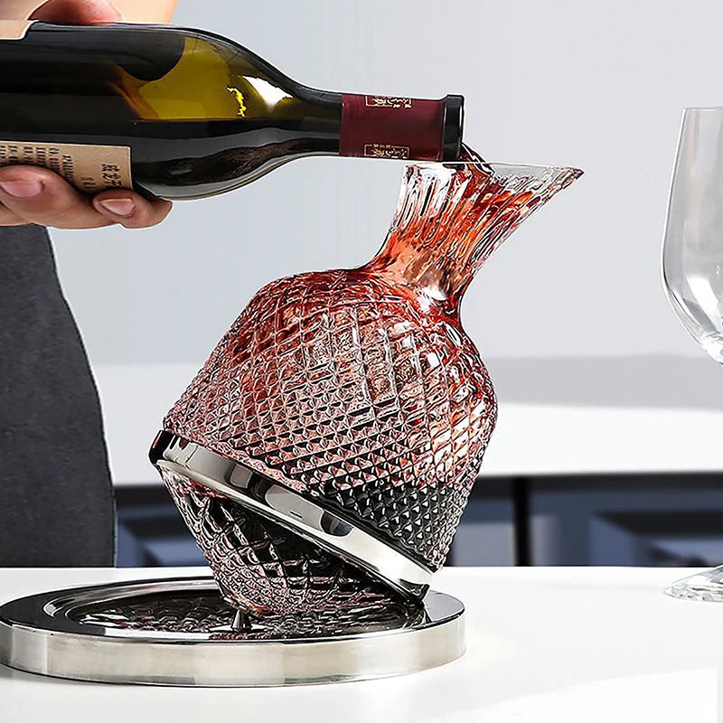 360 degree rotating crystal wine decanter 1.5L